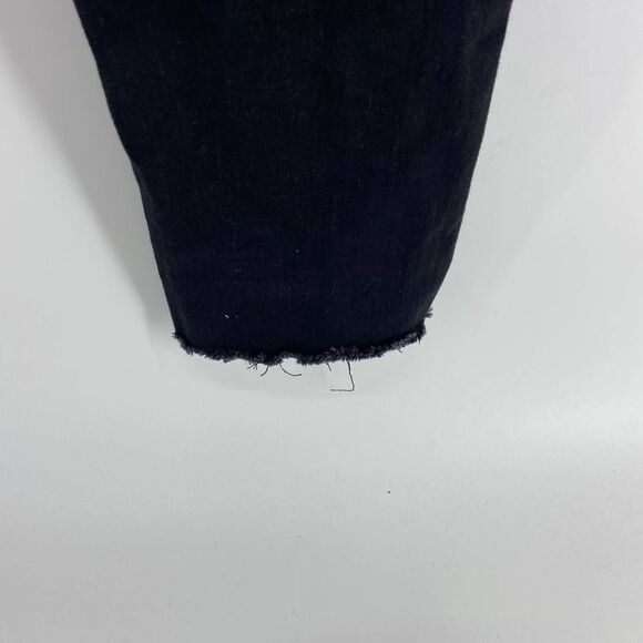Levis Mile high Super Skinny black distressed frayed leg jean pant womens 32 - Picture 6 of 8